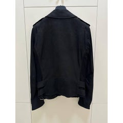 Balmain Paris Black Goatskin Leather Biker Jacket Sz.38