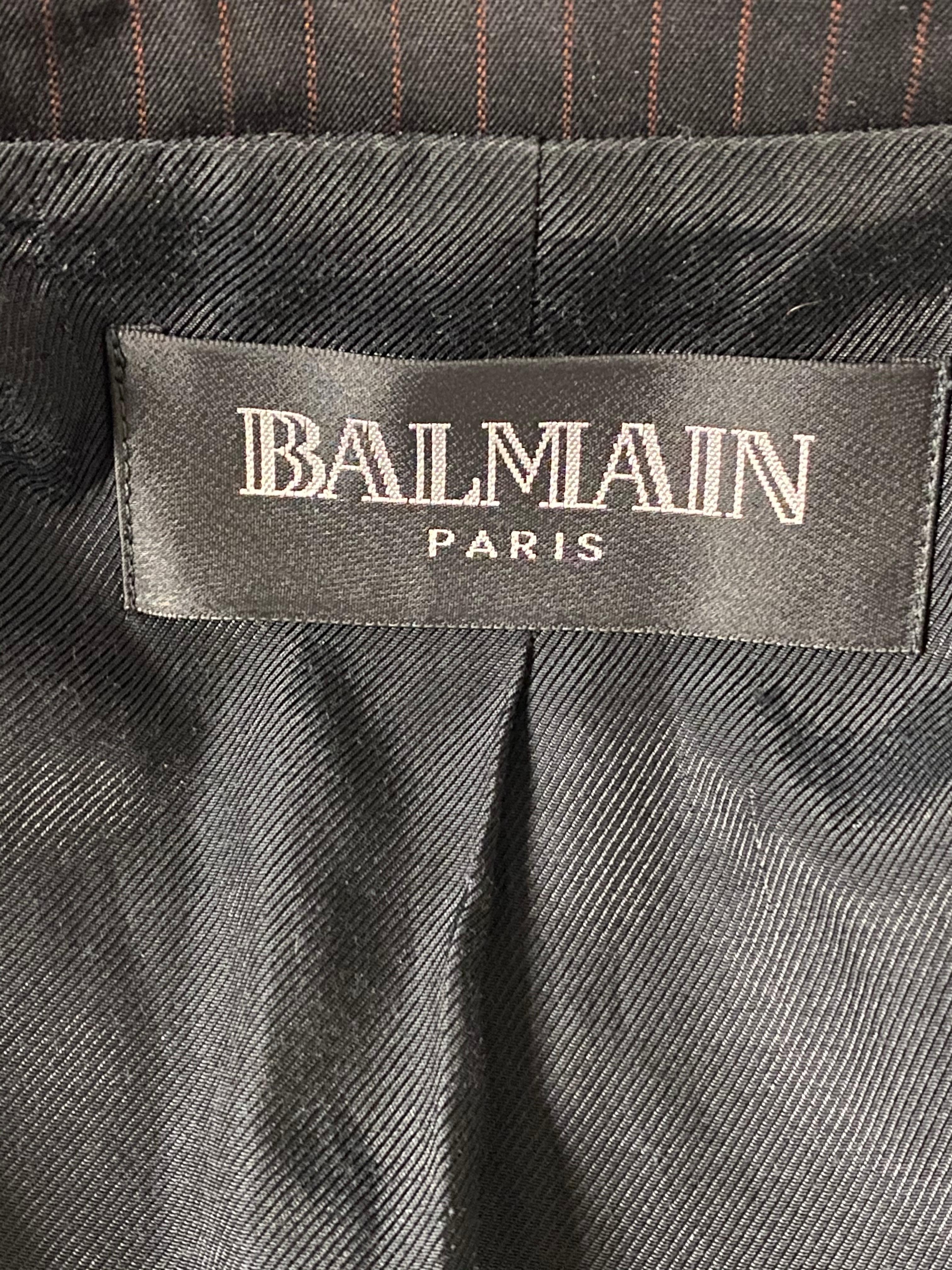 Balmain Paris Black Tuxedo Blazer Jacket Size 40 For Sale 7