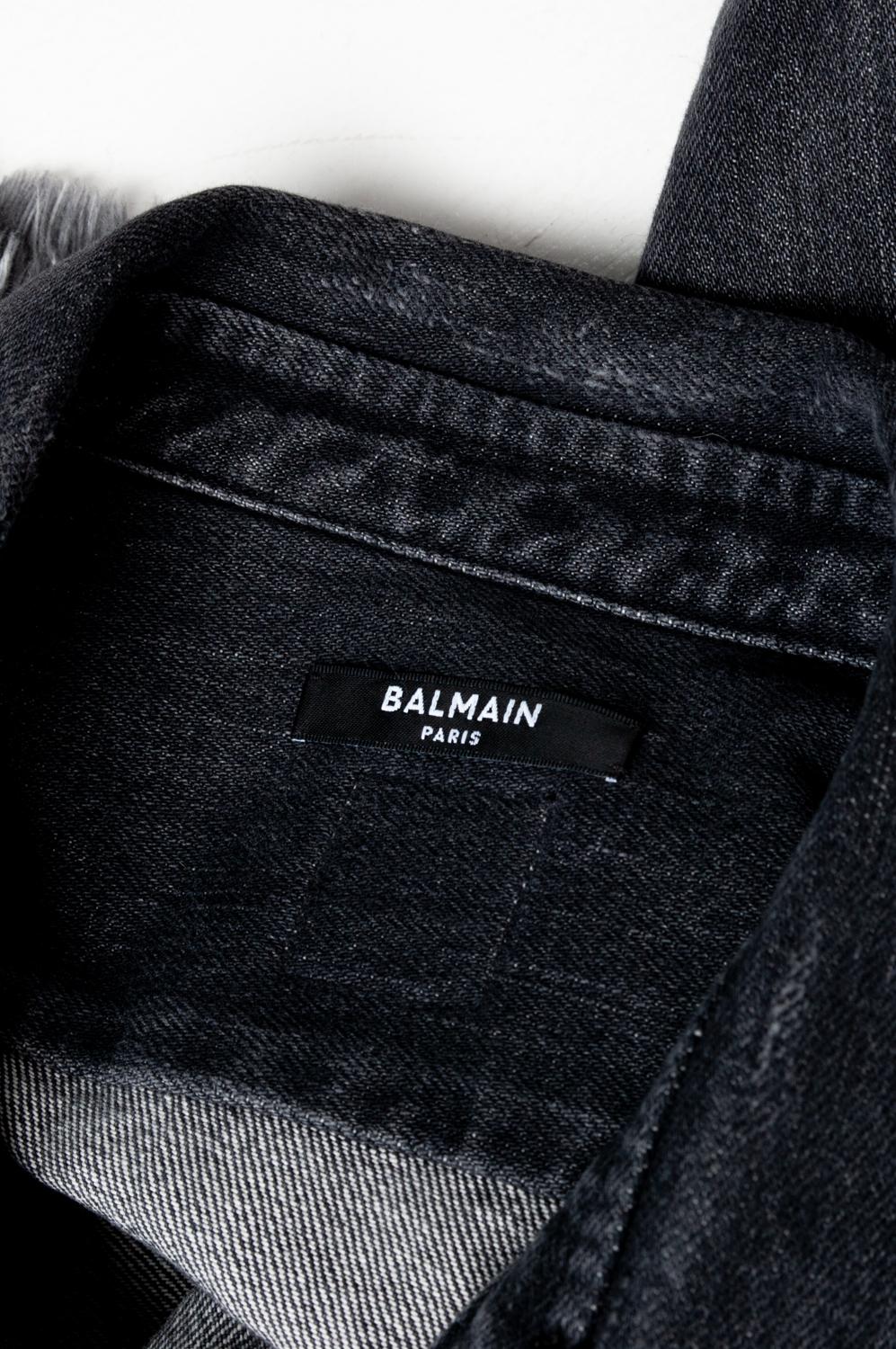 Balmain Paris Distressed Denim Over Shirt Men Jacket Size 40 (Medium) S603 For Sale 1