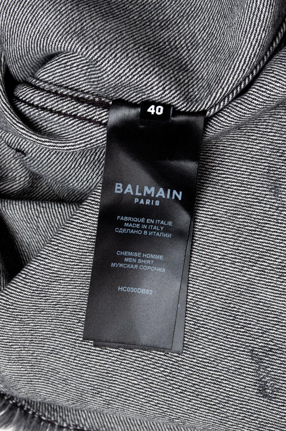 Balmain Paris Distressed Denim Over Shirt Men Jacket Size 40 (Medium) S603 For Sale 2