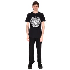 Balmain Paris Flocked Coin Logo Cotton T-Shirt