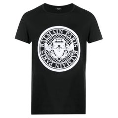 Balmain Paris Flocked Coin Logo Cotton T-Shirt
