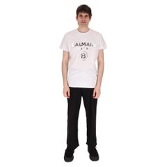 Balmain Paris Metallic Logo Cotton T-Shirt
