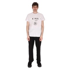 Balmain Paris Metallic Logo Cotton T-Shirt