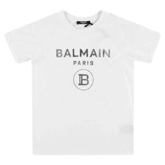 Balmain Paris Metallic Logo Cotton T-Shirt