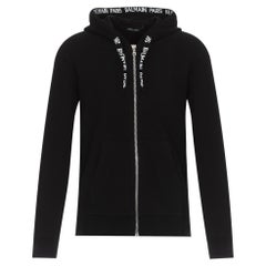 Balmain Paris Taped Logo Cotton Zip-Up Hoodie