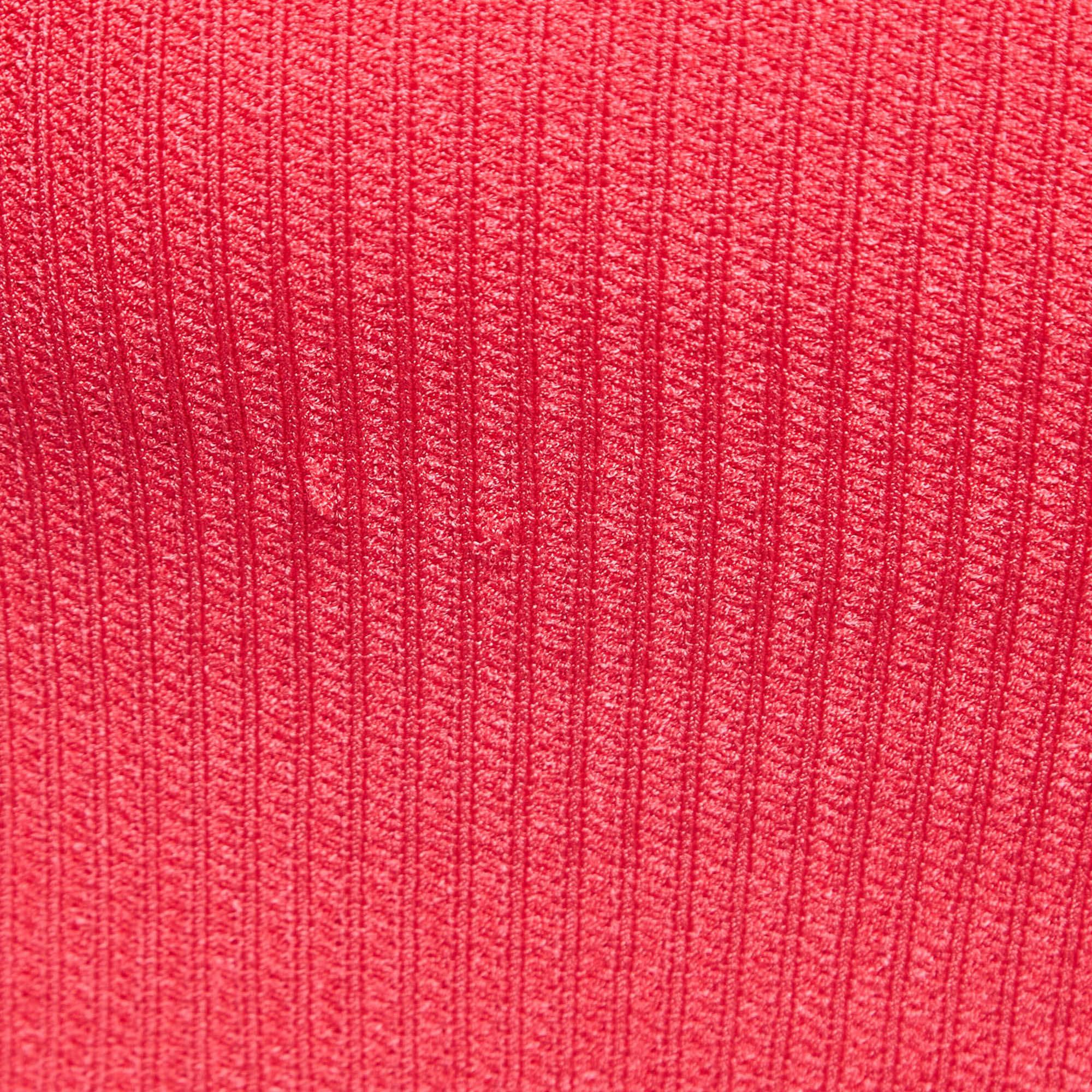 Women's Balmain Pink Rib Knit Button Embellished Skirt Set S