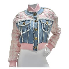 Balmain - Blouson bombardier en tweed rose