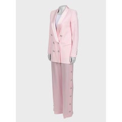 Balmain Rosa Viskose Blazer & Hose Anzug Sz.36
