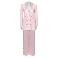 Balmain Rosa Viskose Blazer & Hose Anzug Sz.36