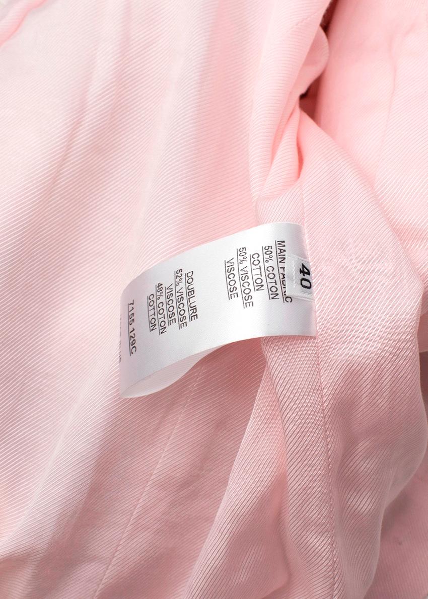 Women's Balmain Pink & White Houndstooth Tweed Collarless Jacket For Sale