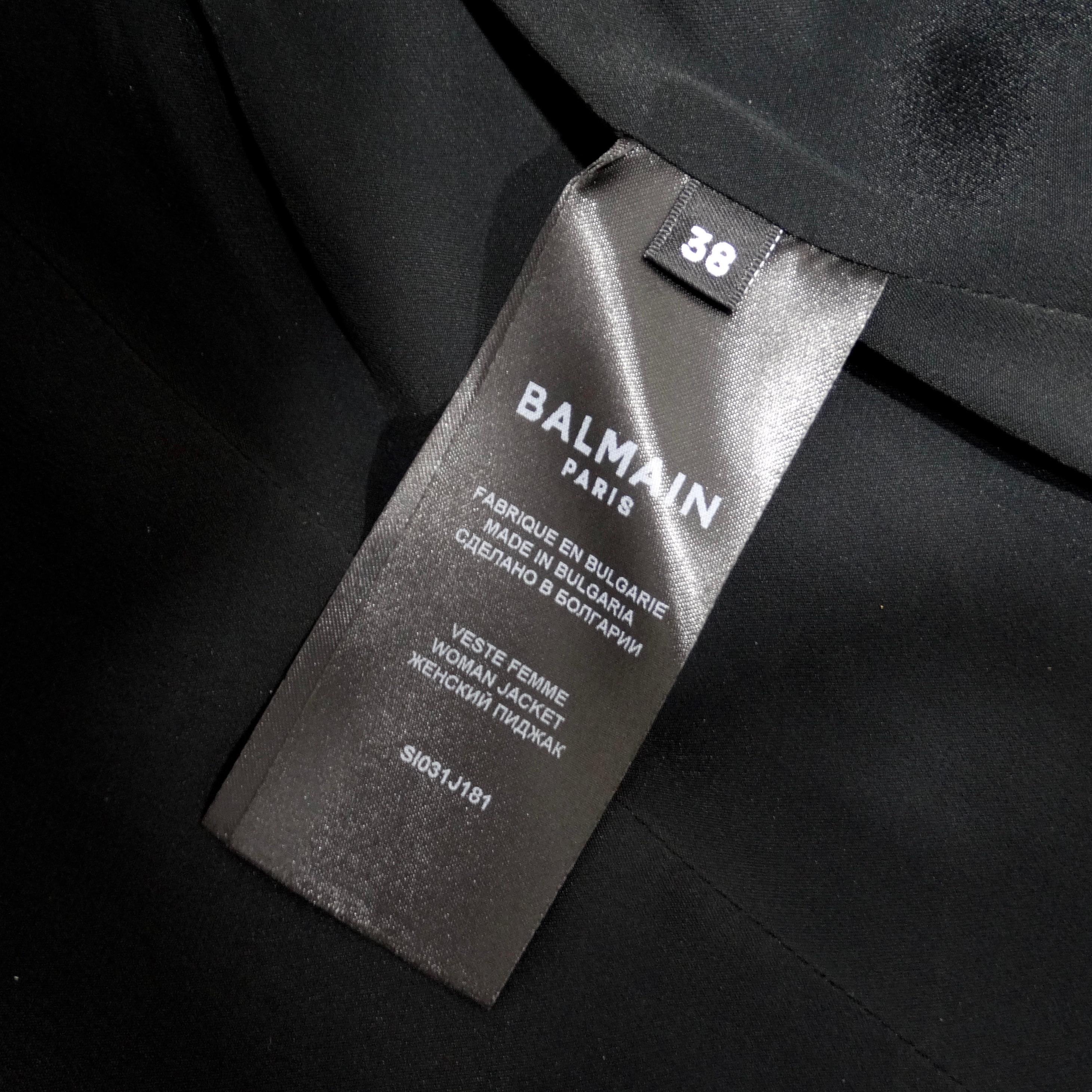 Balmain Pre Fall 2021 Wide Shoulder Star Print Blazer For Sale 6
