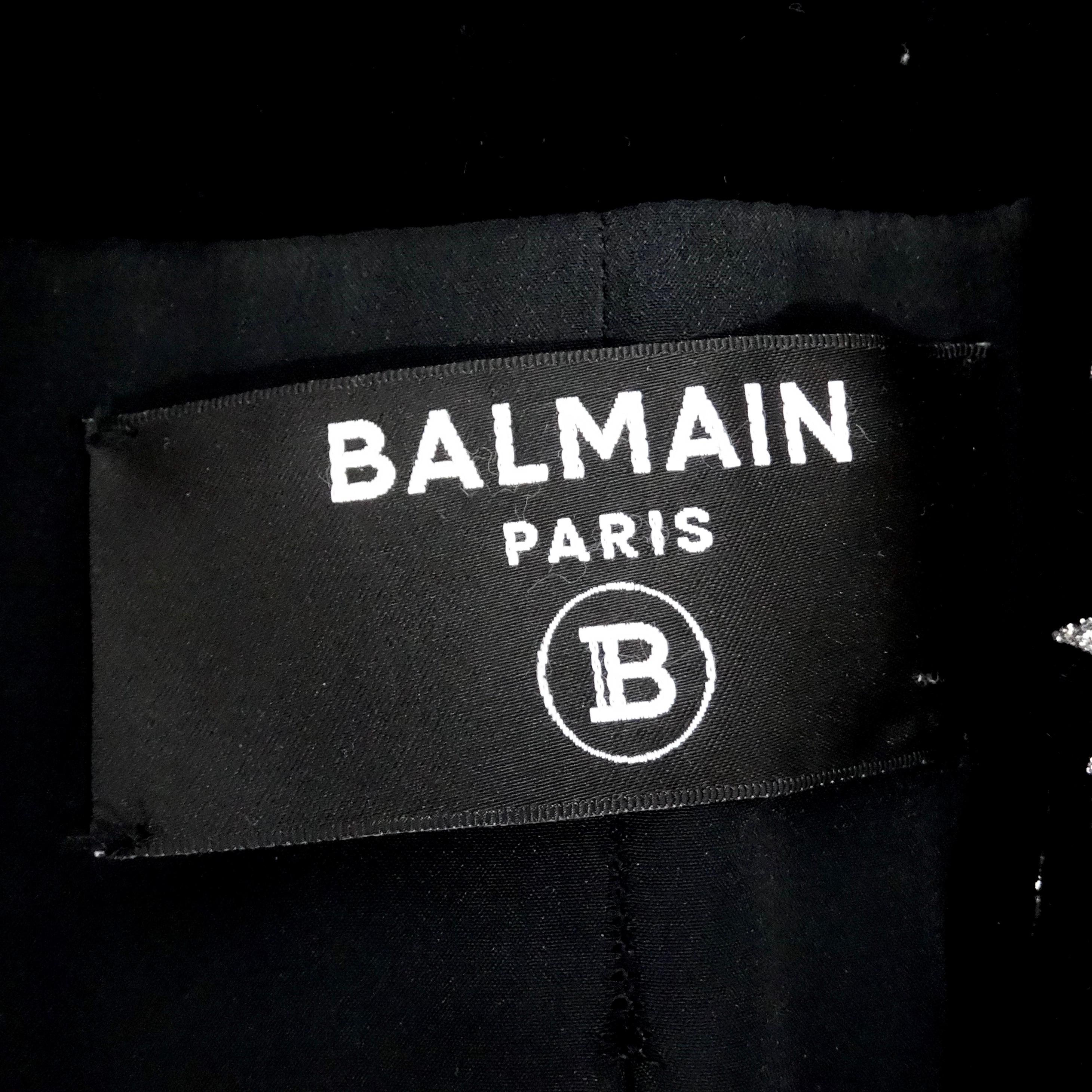 Balmain Pre Fall 2021 Wide Shoulder Star Print Blazer For Sale 5