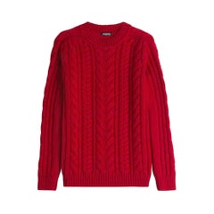 Used Balmain Pull en Grosse Maille De Laine Red Sweater