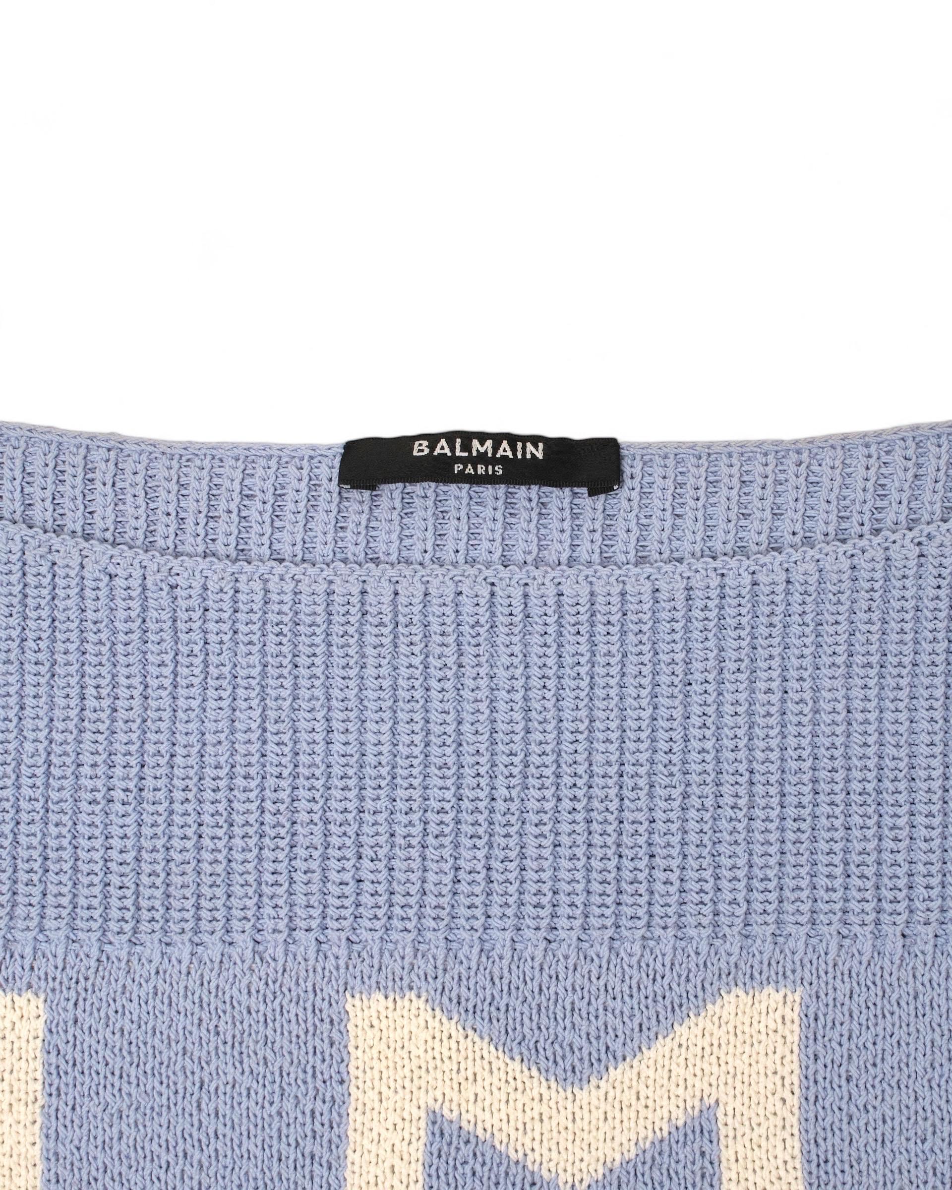 Balmain Pullover Azzurro in Kurzform im Angebot 2