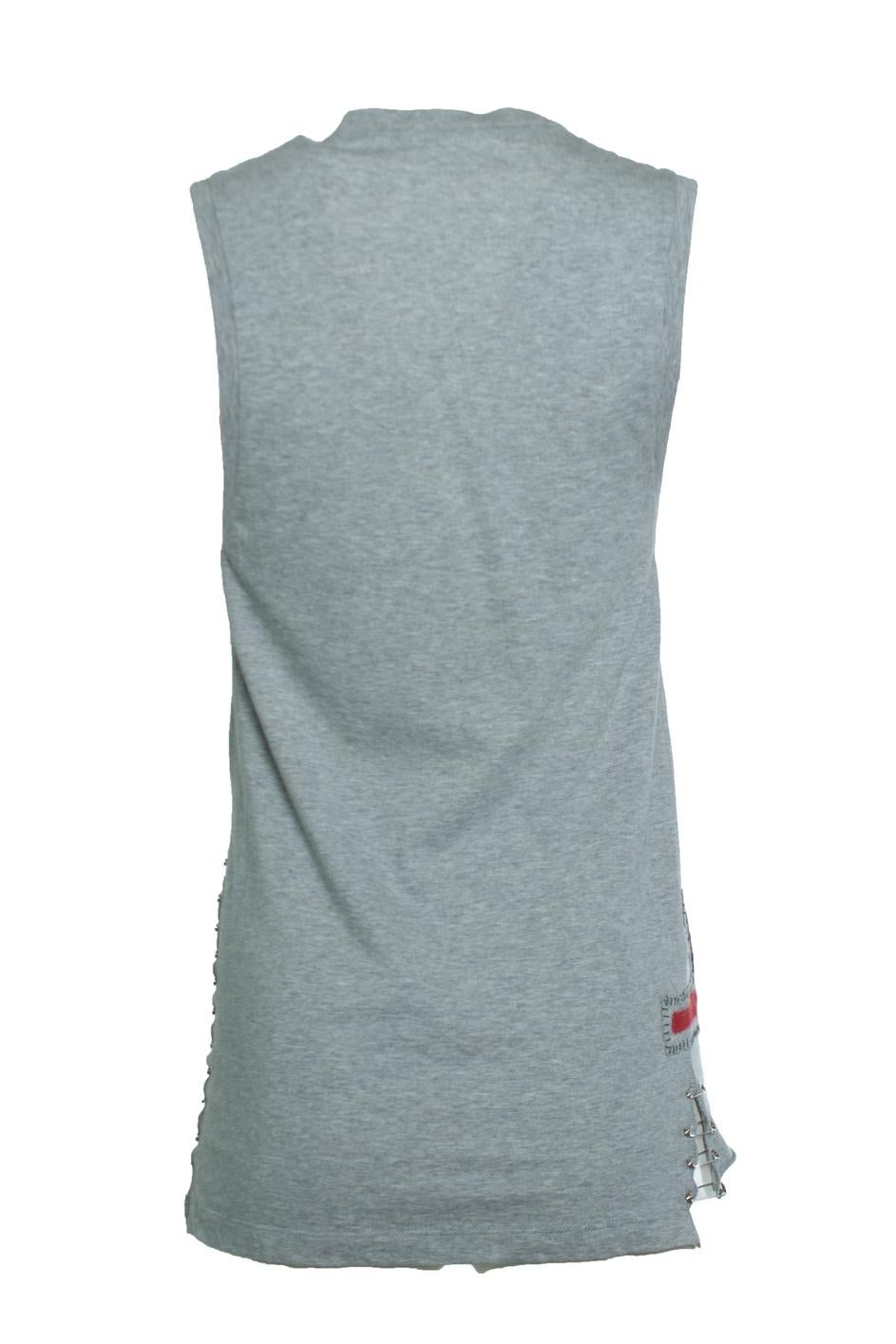 Balmain, Punk patched tiger tanktop In Excellent Condition For Sale In AMSTERDAM, NL