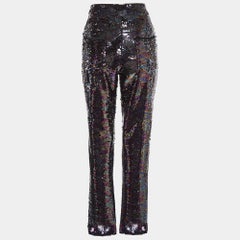 Balmain Purple Fringe Trim Sequin Pants L