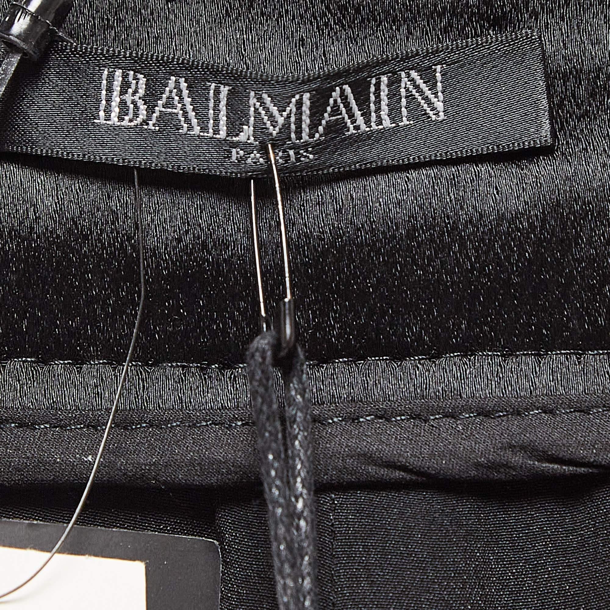 Balmain Lila Fransenbesetzte Paillettenhose L im Zustand „Neu“ im Angebot in Dubai, Al Qouz 2