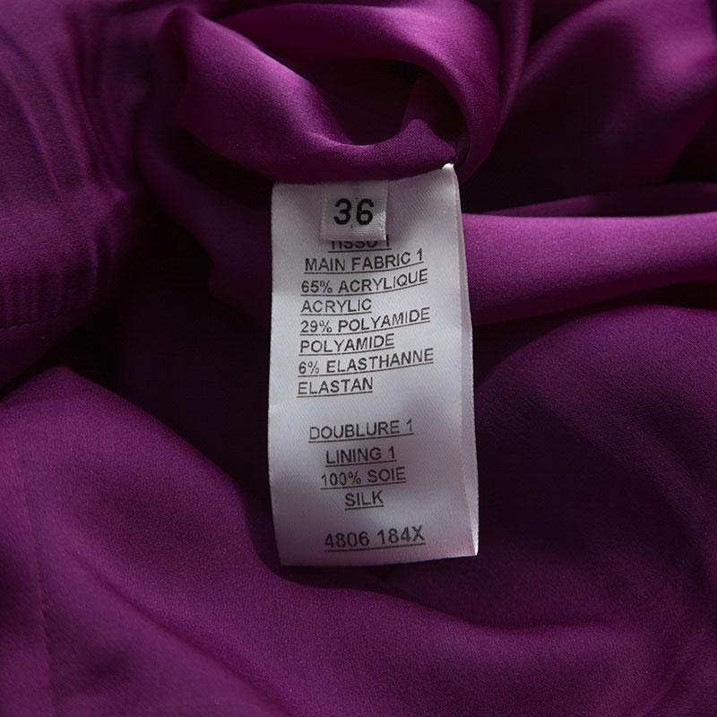 Balmain Lila Satin Plissee Asymmetrisch Geraffter Minirock S 1