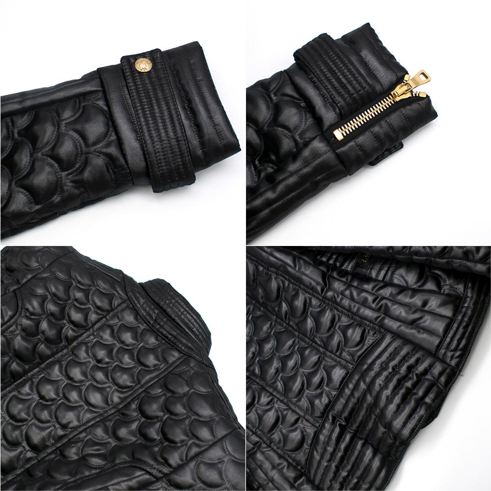 Giacca biker in ecopelle nera trapuntata Balmain - Taglia US 2/4 5