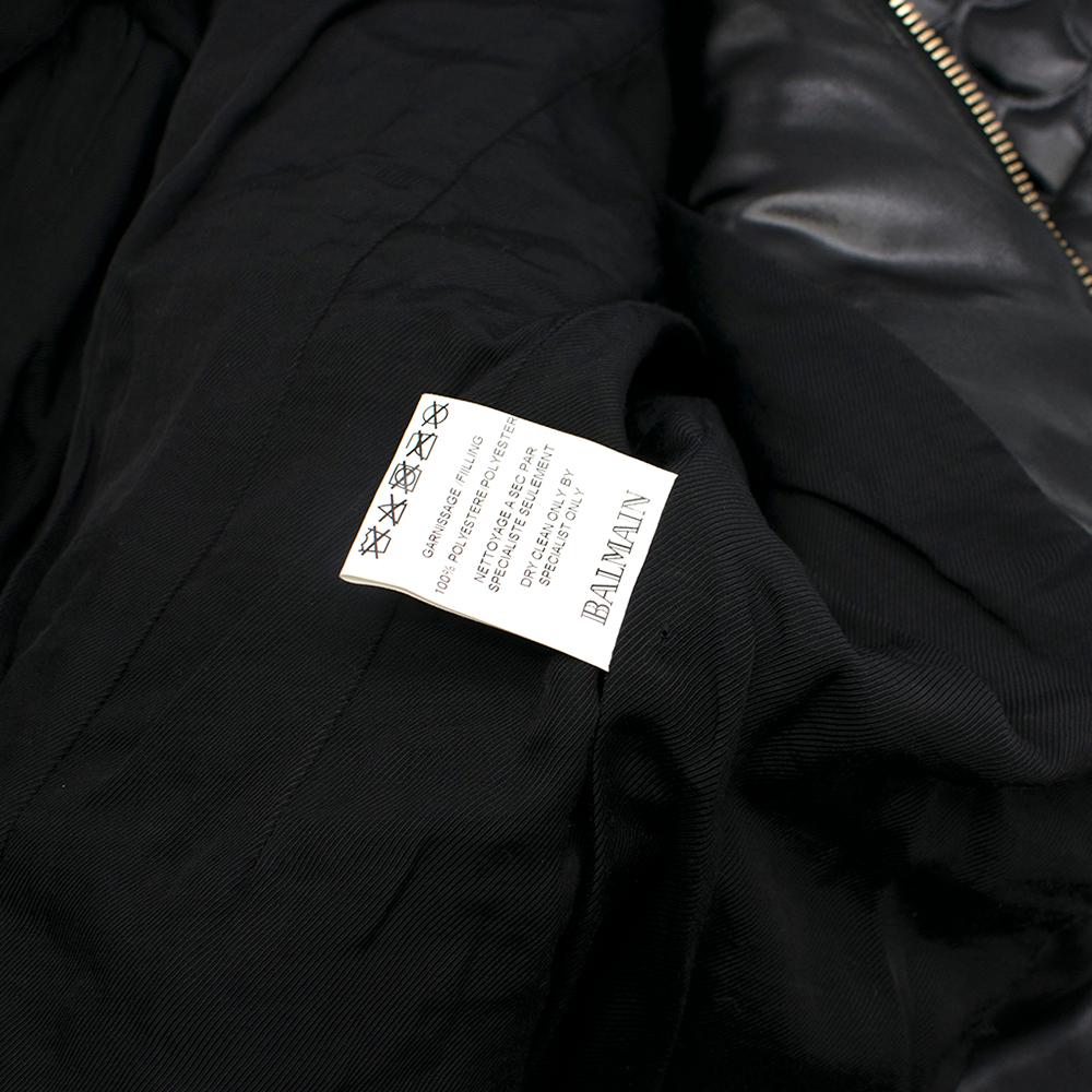 Giacca biker in ecopelle nera trapuntata Balmain - Taglia US 2/4 3