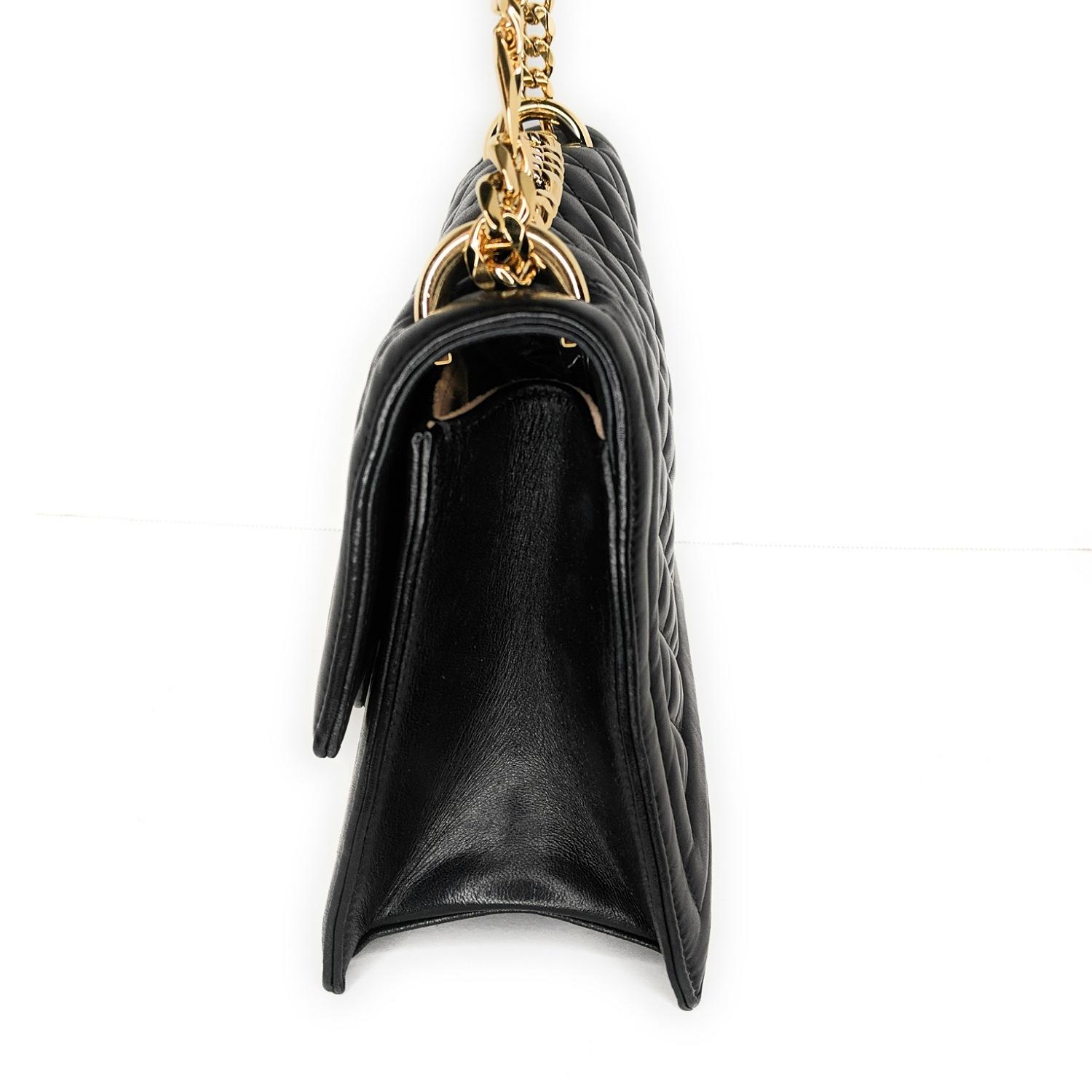 Balmain B-Tasche 21 Crossbody aus gestepptem Lammfell und Leder Damen