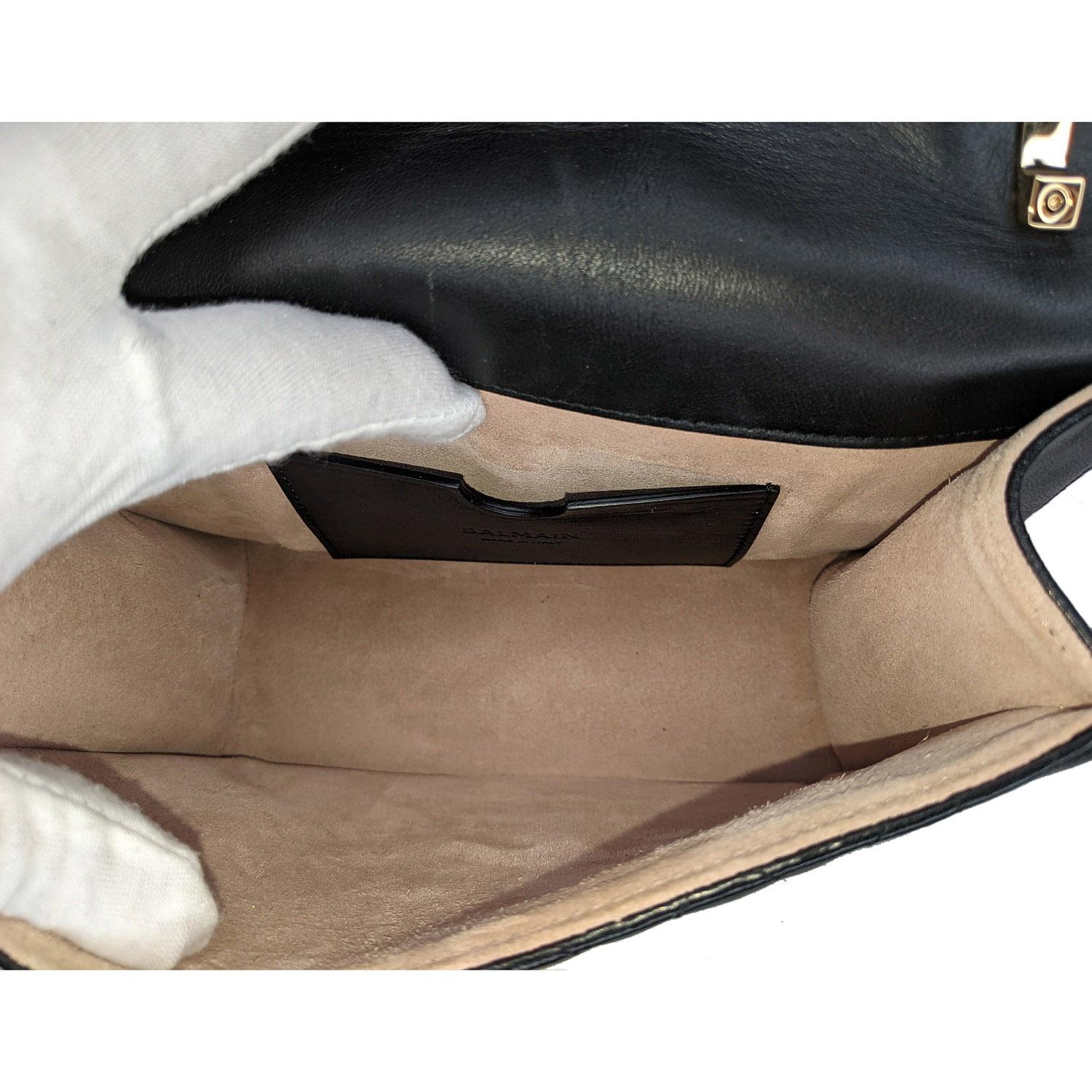 Balmain Quilted Lambskin Leather B-Bag 21 Crossbody 1