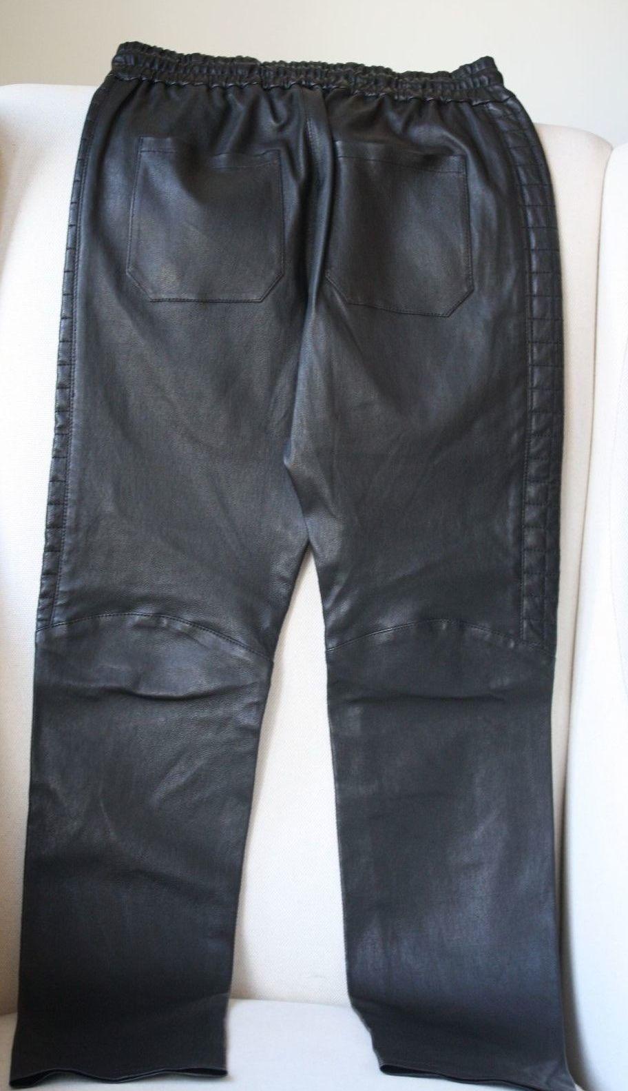 Balmain Quilted Leather Trousers (Schwarz)