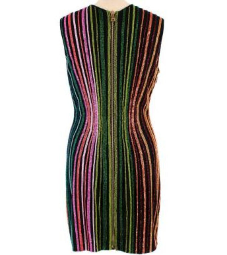 Balmain Rainbow Bead Striped Mini Dress For Sale at 1stDibs