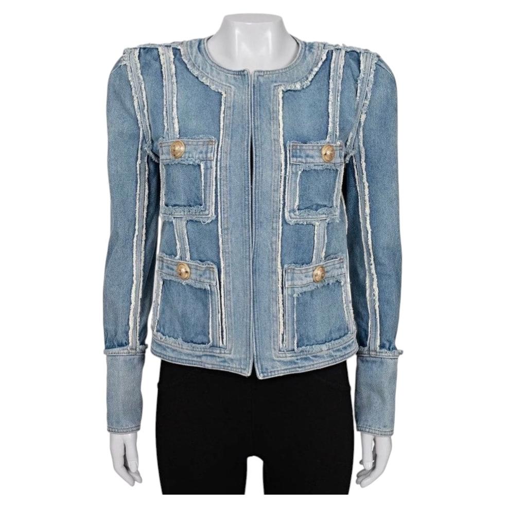 Balmain Raw-Edge Denim Jacket - Size FR38 / M