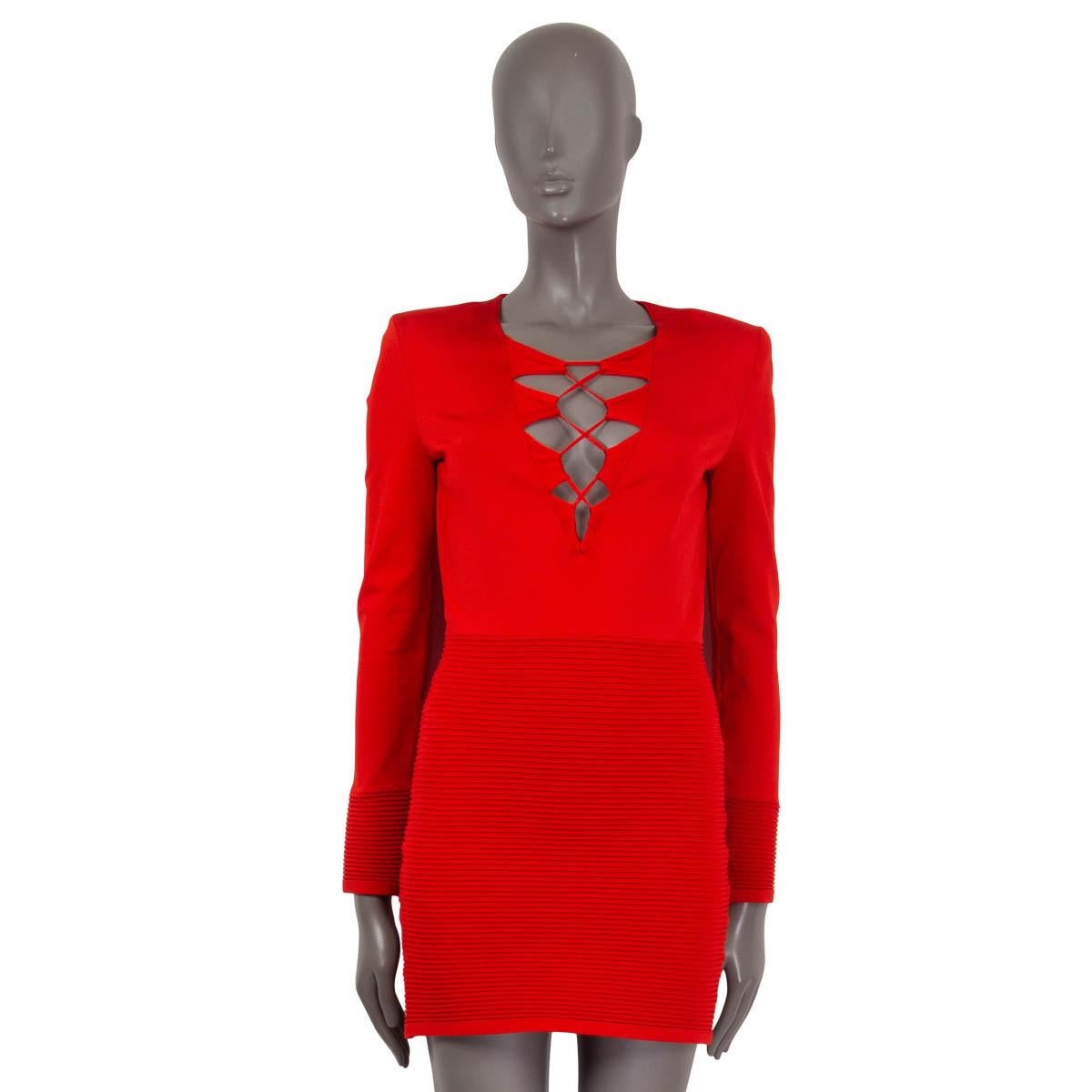balmain red dress