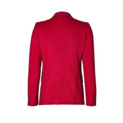 Balmain Red Wool One Button Blazer Jacket