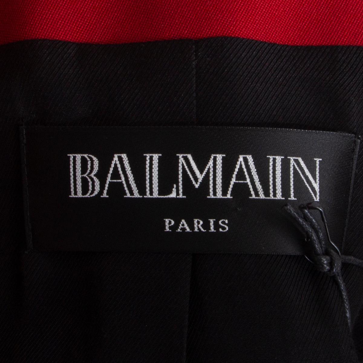 BALMAIN red wool SIGNATURE DOUBLE BREASTED Blazer Jacket 38 at 1stDibs