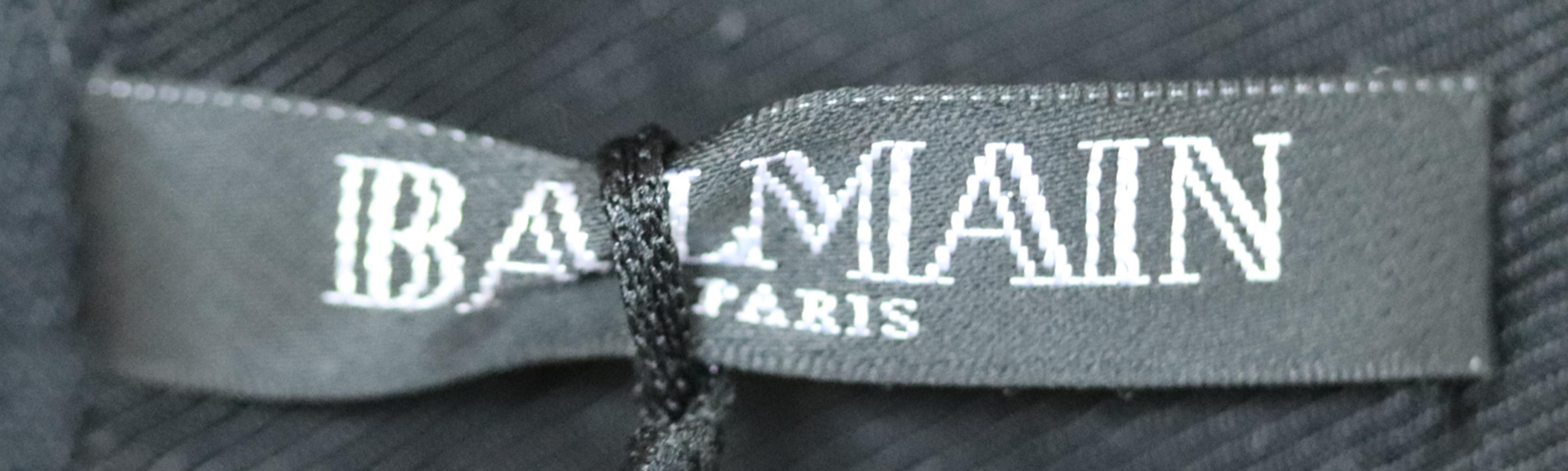 Balmain Gerüschter Leder-Minirock Damen