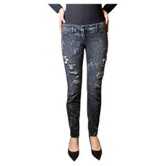 Used Balmain Runway Grey Distressed Skinny Jeans, SS 2009 