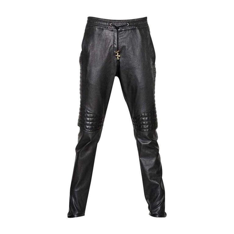 Balmain Runway Leather Trouser Pants For Sale at 1stDibs