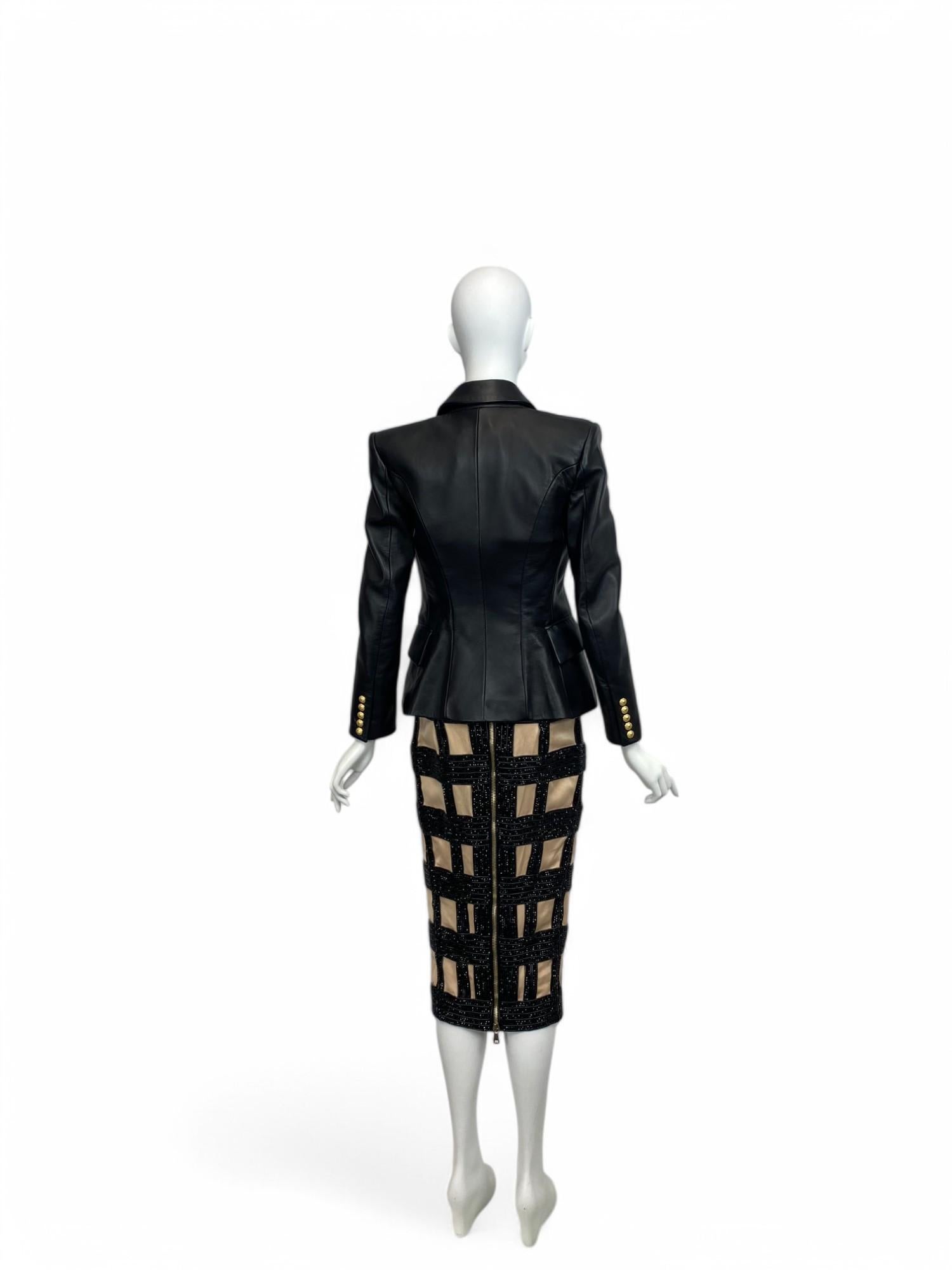 Balmain S/S 2015 Beaded Windowpane Dress NWT (Sz: 36 Fr) For Sale 3