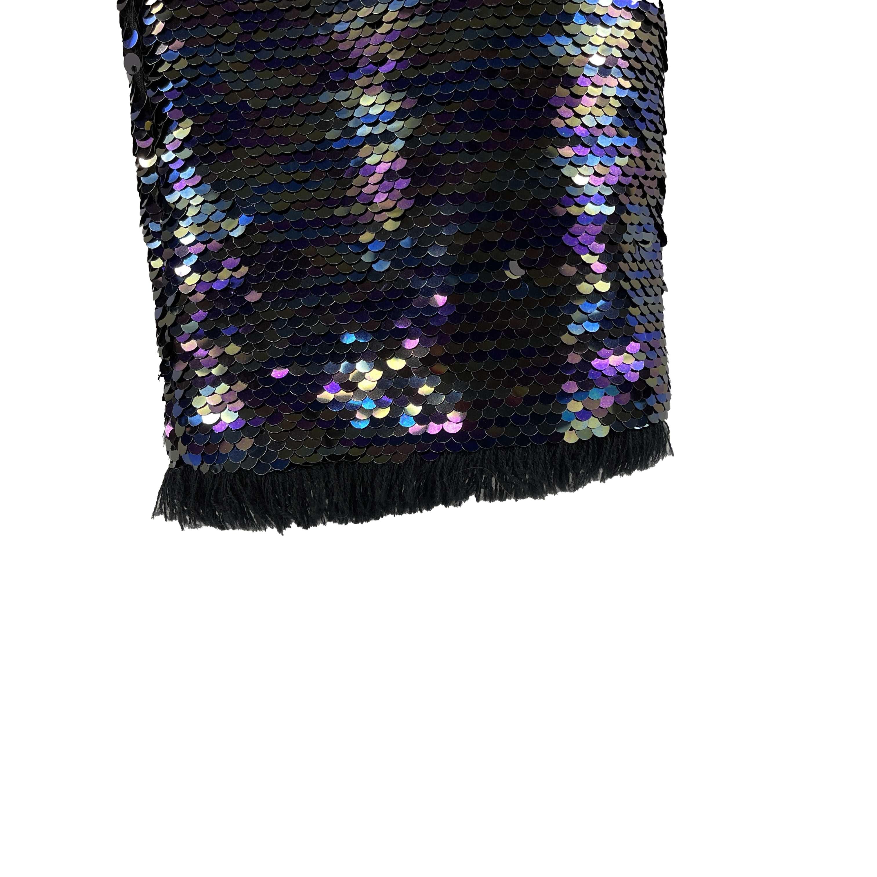 Black Balmain - Sequin Embellished Fringe Trim Purple Pants - 34 US 4 - NEW For Sale