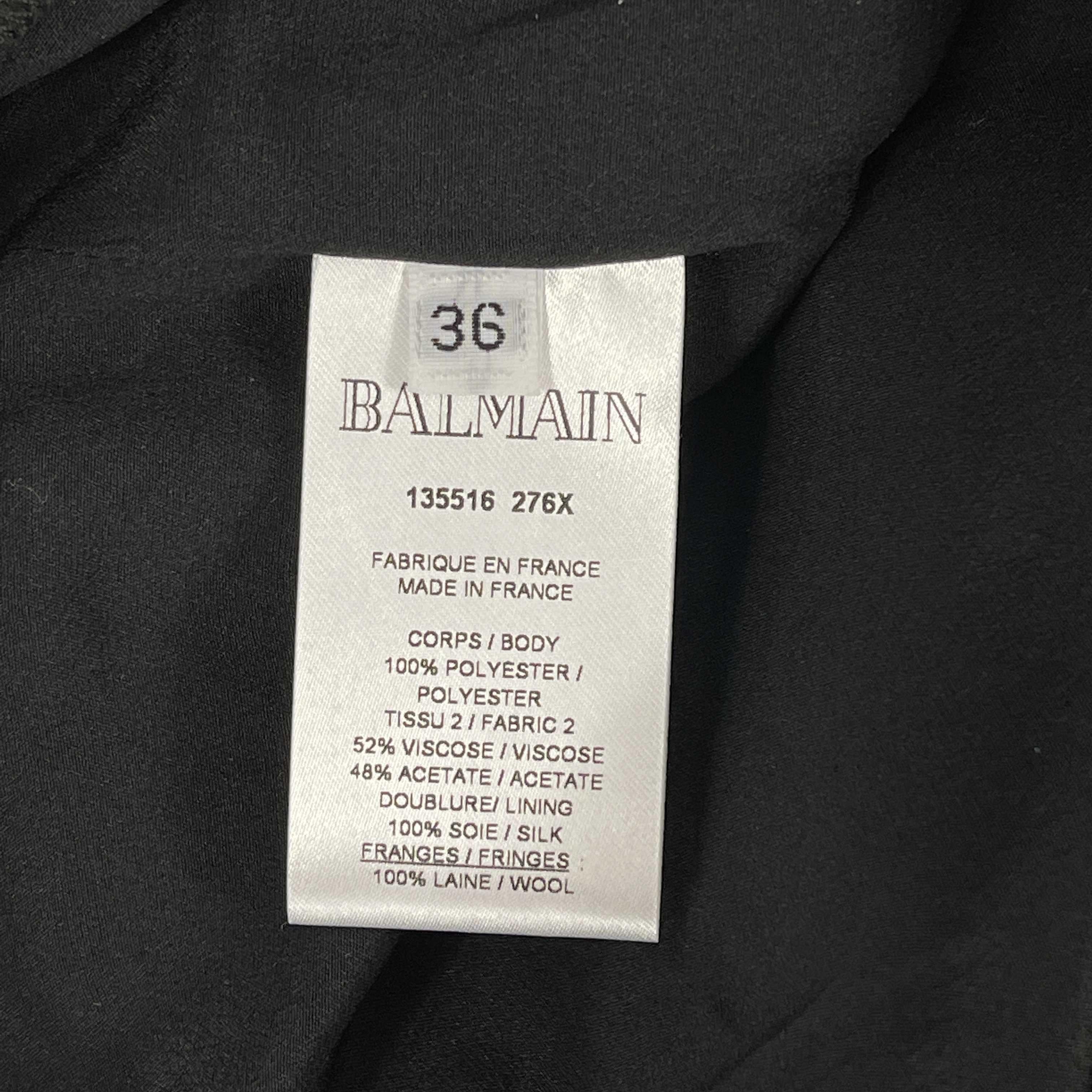 Balmain - Sequin Embellished Fringe Trim Purple Pants - 34 US 4 - NEW For Sale 1