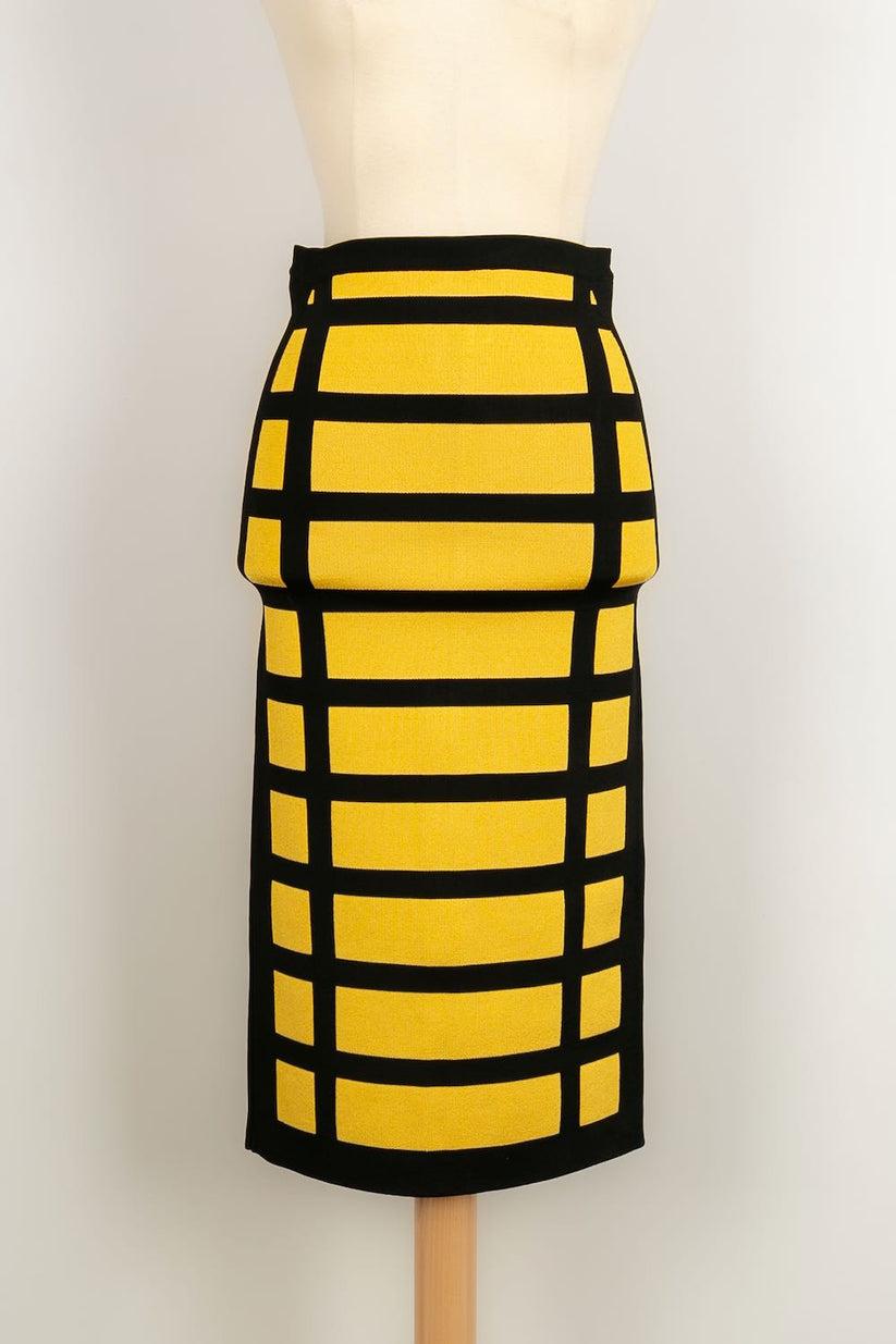 Balmain Set, Top and Skirt in Yellow and Black Stripes For Sale 7