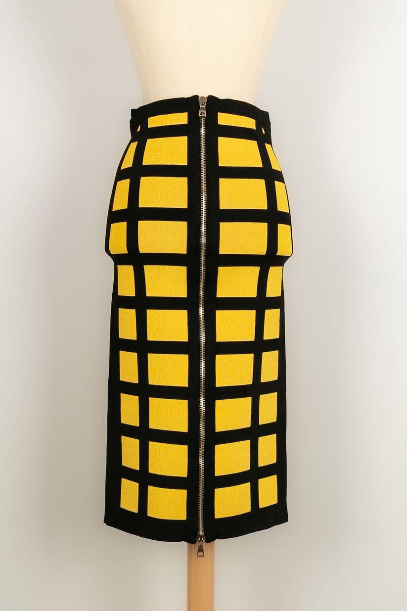 Balmain Set, Top and Skirt in Yellow and Black Stripes For Sale 8