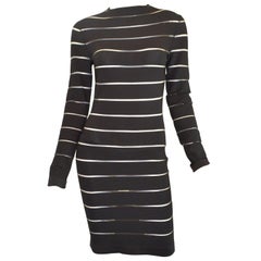 Balmain Sheer Striped Bodycon Dress