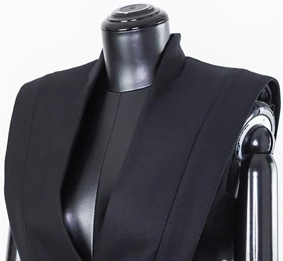 Black BALMAIN SHORT BLACK VISCOSE BLEND DRESS Size S - M