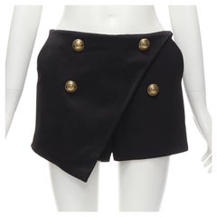 BALMAIN Signature classic gold military double breasted shorts FR34 XS