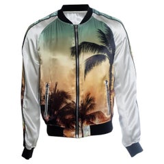 Balmain, silk bomber with palm print