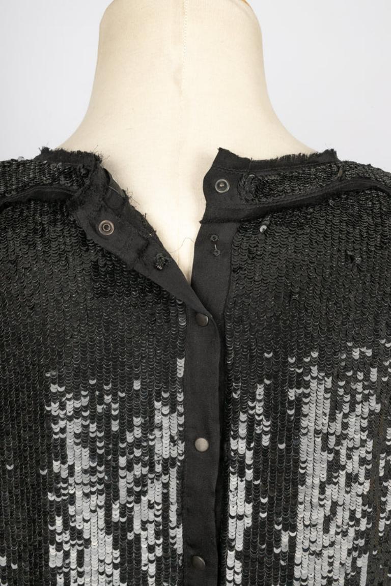 Balmain Silk Long-sleeve Sequinned Top For Sale 4