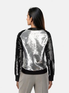 Balmain Silver & Black Sequin Jacket Size S