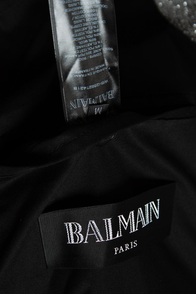 Balmain, Bomber in argento con lurex in vendita 1