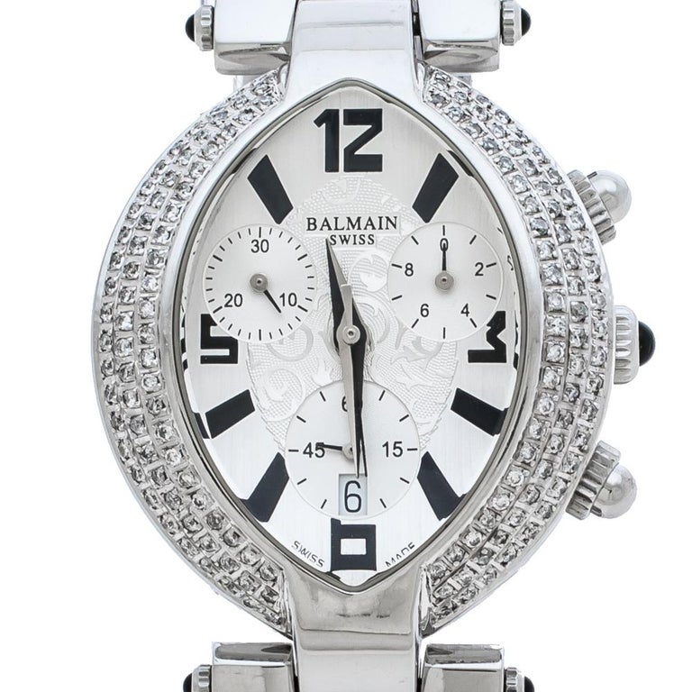 Balmain Silver Diamond Excessive Chronograph 5831 Women's Wristwatch 32