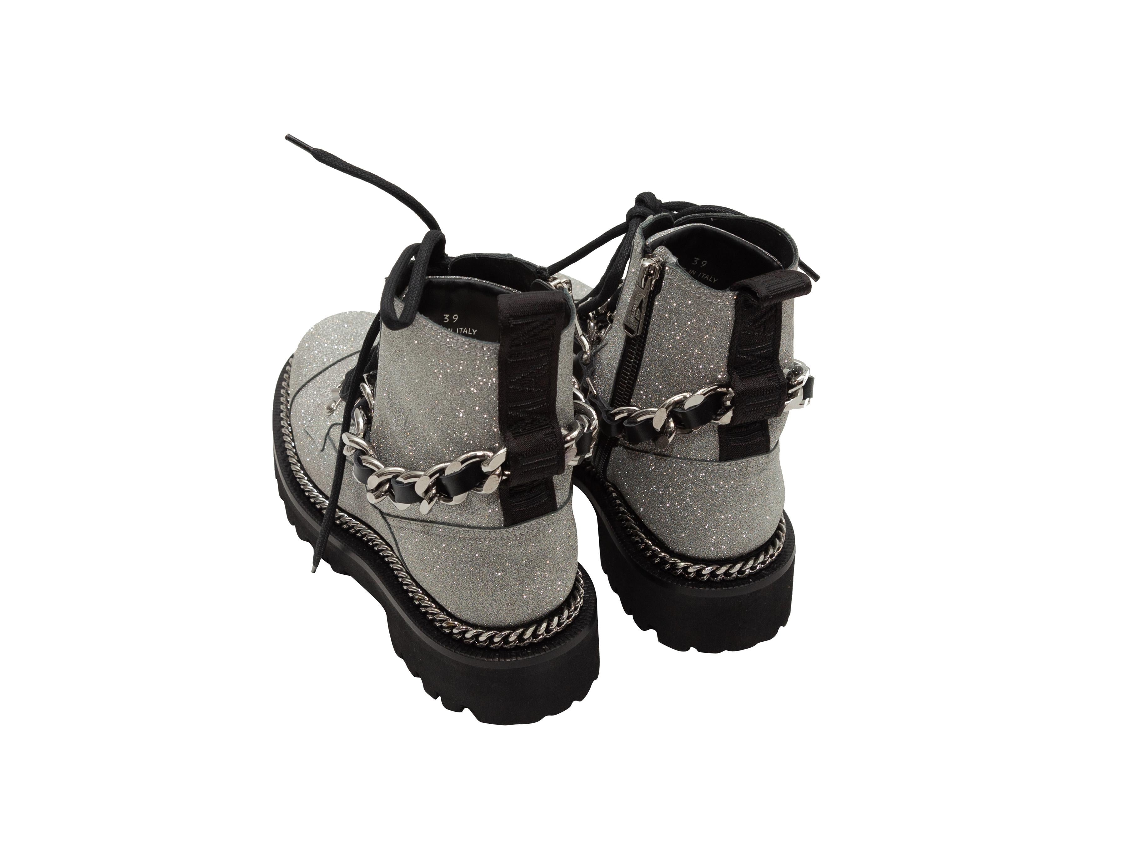 balmain silver boots
